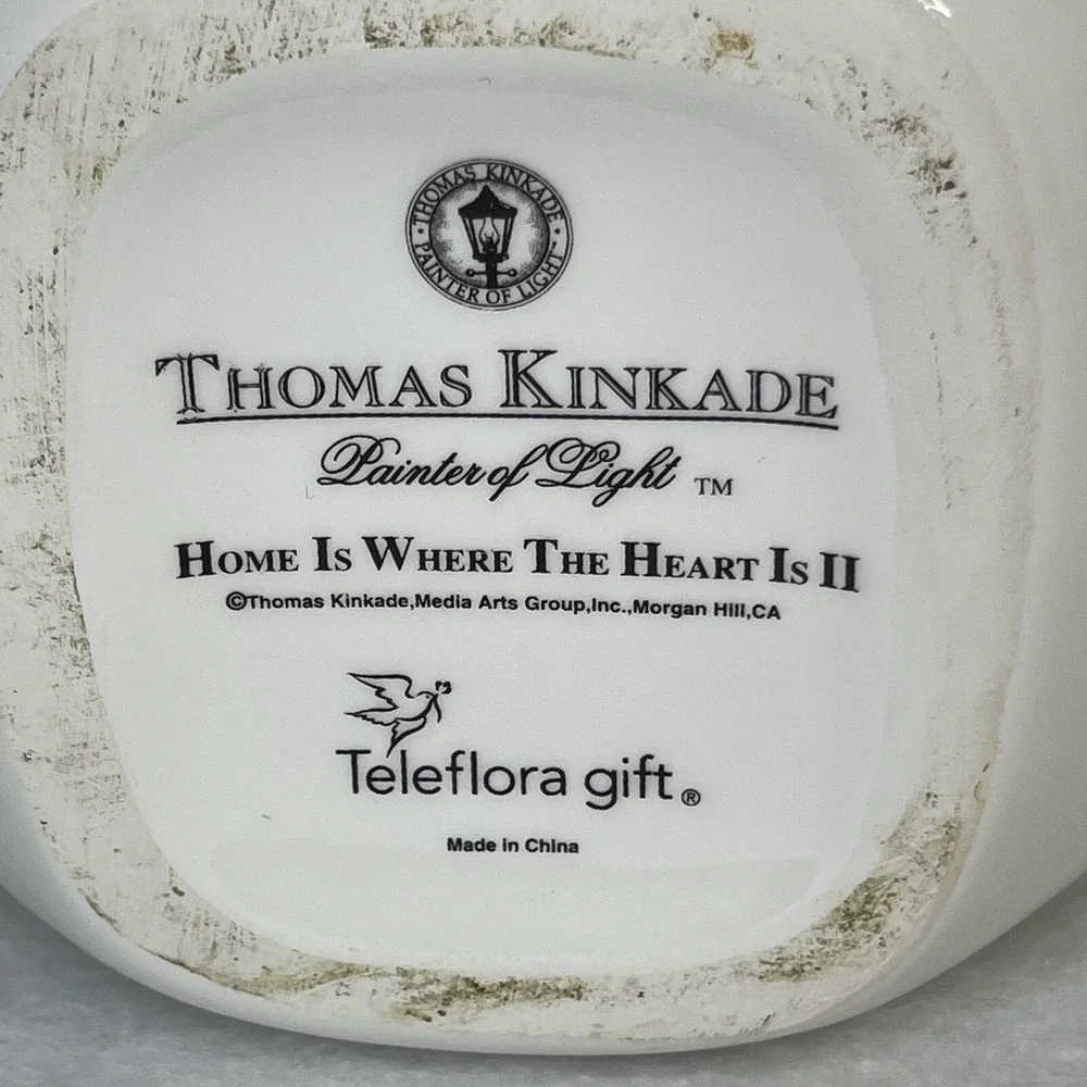 Vintage Thomas Kincade Porcelain Tea Pot Teleflora Gift Home Is‎ Where The Heart